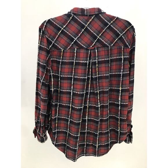 BDG Red Black Plaid Flannel Button Down Shirt Womens M - Picture 7 of 9